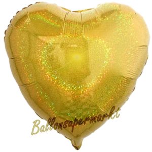 Folienballon-Deko-Herz-45-cm-Gold-holografisch-Luftballon-Geschenk-Hochzeit-Geburtstag-Dekoration