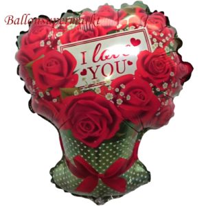 Folienballon-I-Love-You-Rosenbouquet-Luftballon-Shape-Geschenk-Liebe-zum-Valentinstag