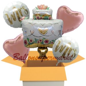 Folienballons-im-Karton-Mrs-Mrs-rund-Hochzeitstorte-Herzen-rosegold-zur-lesbischenen-Hochzeit-Dekoration-Hochzeitsgeschenk