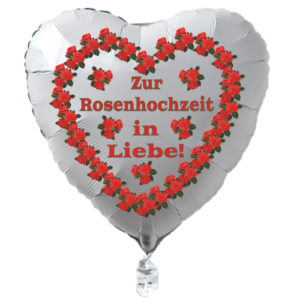 Zur-Rosenhochzeit-in-Liebe-Luftballon-aus-Folie-in-Herzform